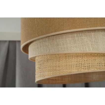 Duolla - Luster na lanku YUTE TRIO 1xE27/15W/230V pr. 45 cm hnedá/šedá/béžová
