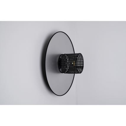 Duolla - Nástenné svietidlo TOKYO RATTAN 1xE27/15W/230V pr. 50 cm strieborná/čierna