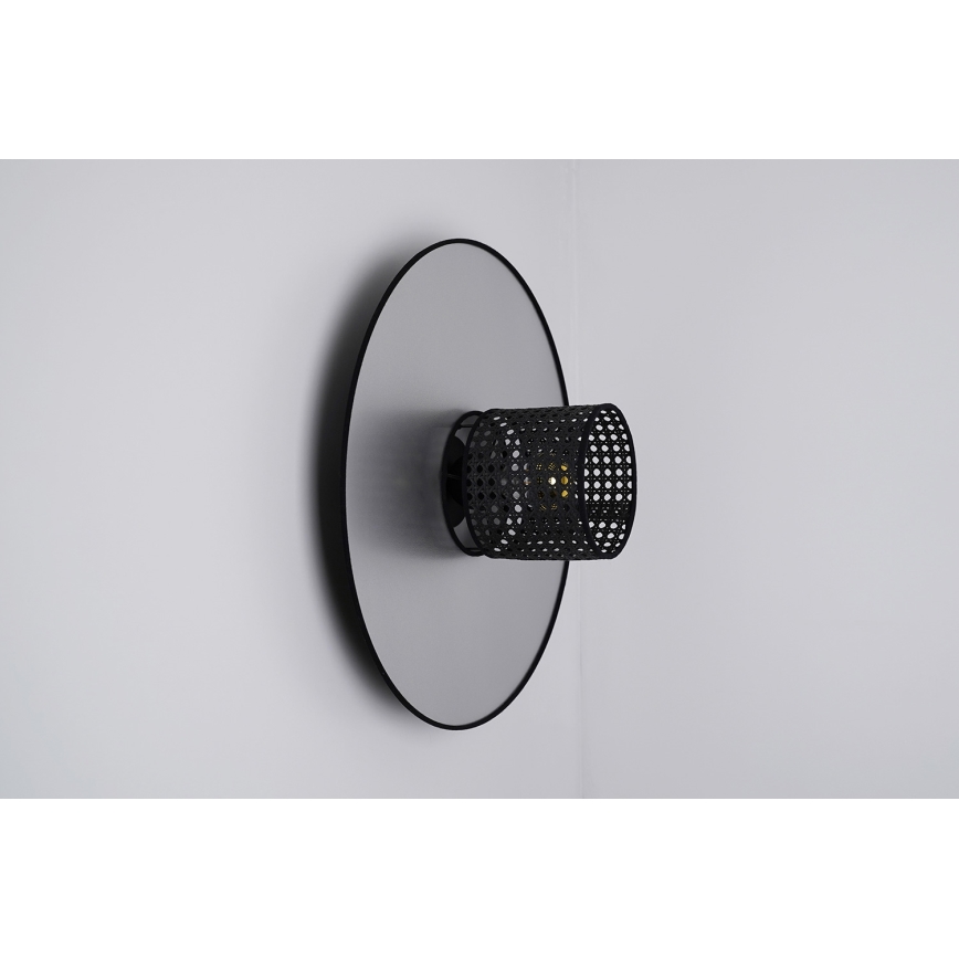Duolla - Nástenné svietidlo TOKYO RATTAN 1xE27/15W/230V pr. 50 cm strieborná/čierna