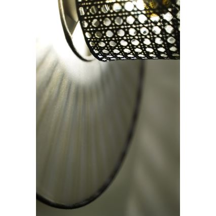 Duolla - Nástenné svietidlo TOKYO RATTAN 1xE27/15W/230V pr. 50 cm strieborná/čierna