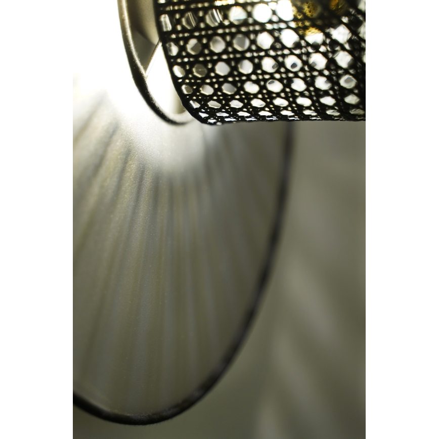 Duolla - Nástenné svietidlo TOKYO RATTAN 1xE27/15W/230V pr. 50 cm strieborná/čierna
