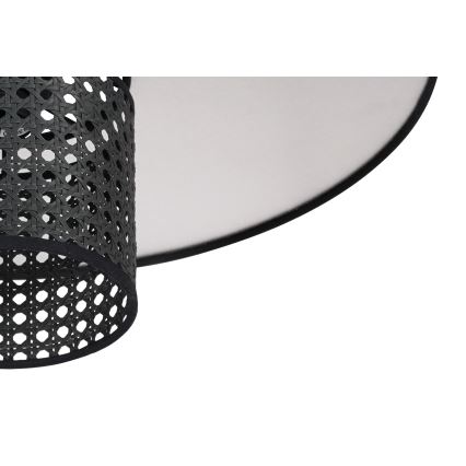 Duolla - Nástenné svietidlo TOKYO RATTAN 1xE27/15W/230V pr. 50 cm strieborná/čierna