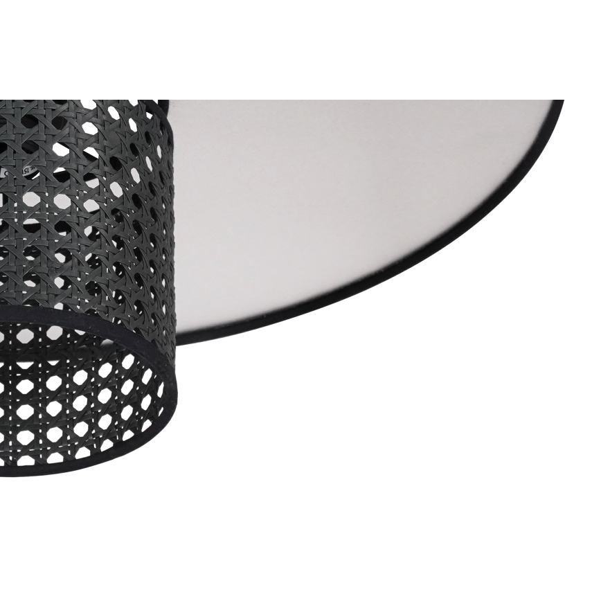Duolla - Nástenné svietidlo TOKYO RATTAN 1xE27/15W/230V pr. 50 cm strieborná/čierna