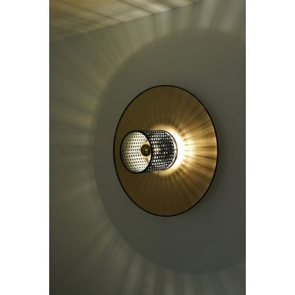 Duolla - Nástenné svietidlo TOKYO RATTAN 1xE27/15W/230V pr. 50 cm zlatá/čierna