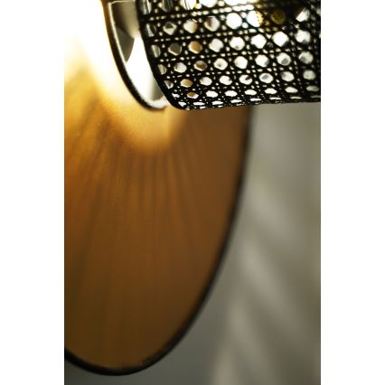 Duolla - Nástenné svietidlo TOKYO RATTAN 1xE27/15W/230V pr. 50 cm zlatá/čierna