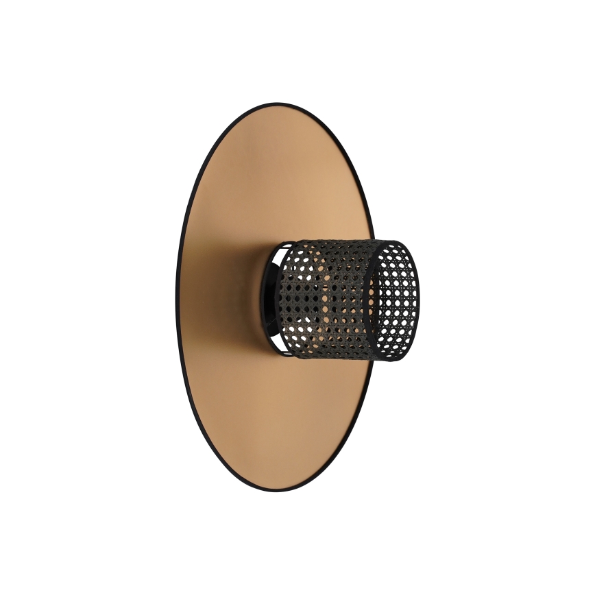Duolla - Nástenné svietidlo TOKYO RATTAN 1xE27/15W/230V pr. 50 cm zlatá/čierna