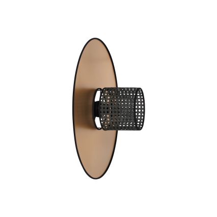 Duolla - Nástenné svietidlo TOKYO RATTAN 1xE27/15W/230V pr. 50 cm zlatá/čierna