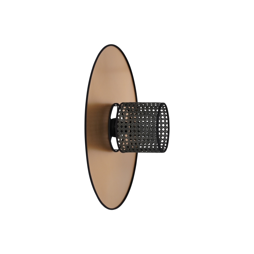 Duolla - Nástenné svietidlo TOKYO RATTAN 1xE27/15W/230V pr. 50 cm zlatá/čierna