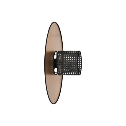 Duolla - Nástenné svietidlo TOKYO RATTAN 1xE27/15W/230V pr. 50 cm zlatá/čierna