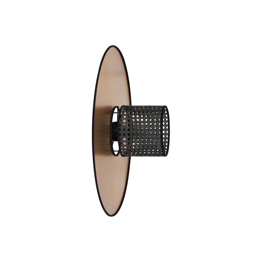 Duolla - Nástenné svietidlo TOKYO RATTAN 1xE27/15W/230V pr. 50 cm zlatá/čierna