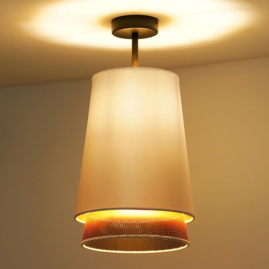 Duolla - Prisadený luster BELL SHINY 1xE27/15W/230V pr. 25 cm biela/medená