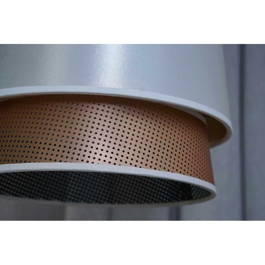 Duolla - Prisadený luster BELL SHINY 1xE27/15W/230V pr. 25 cm biela/medená
