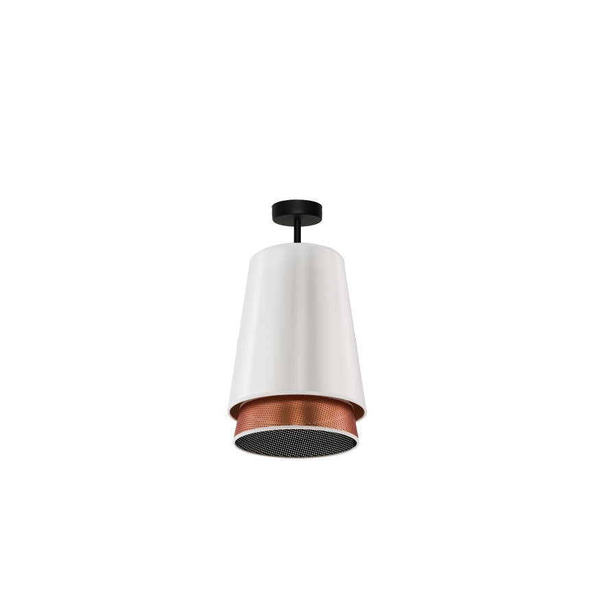 Duolla - Prisadený luster BELL SHINY 1xE27/15W/230V pr. 25 cm biela/medená
