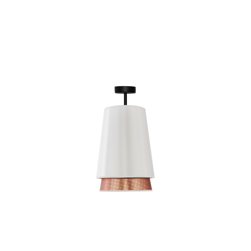 Duolla - Prisadený luster BELL SHINY 1xE27/15W/230V pr. 25 cm biela/medená