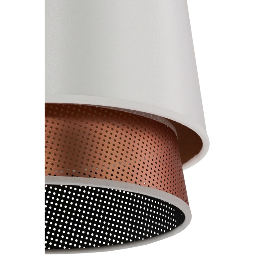 Duolla - Prisadený luster BELL SHINY 1xE27/15W/230V pr. 25 cm biela/medená
