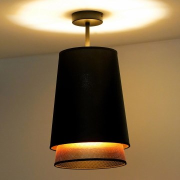 Duolla - Prisadený luster BELL SHINY 1xE27/15W/230V pr. 25 cm čierna/medená