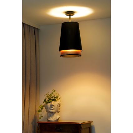 Duolla - Prisadený luster BELL SHINY 1xE27/15W/230V pr. 25 cm čierna/medená