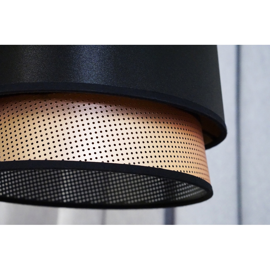 Duolla - Prisadený luster BELL SHINY 1xE27/15W/230V pr. 25 cm čierna/medená