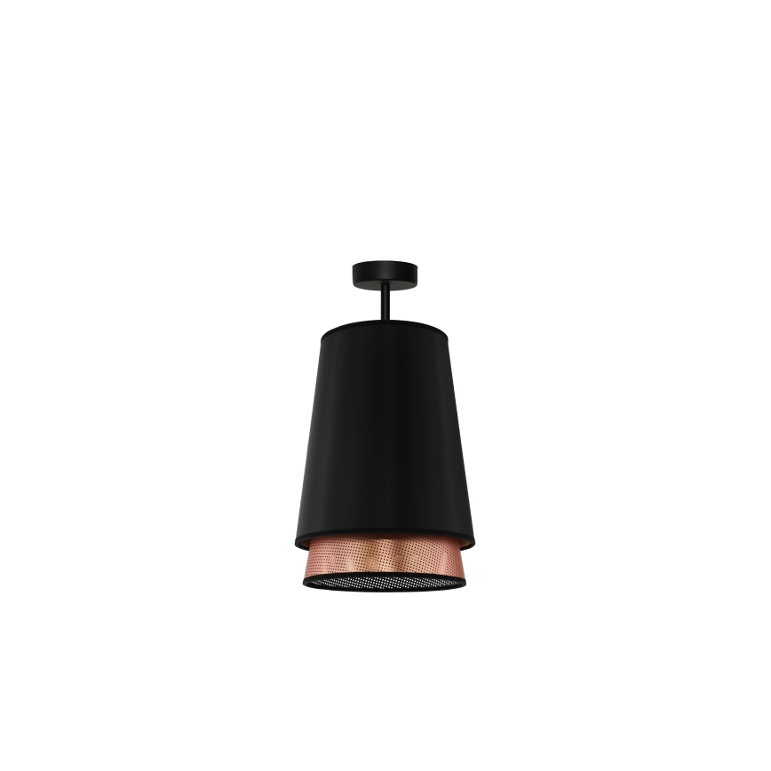Duolla - Prisadený luster BELL SHINY 1xE27/15W/230V pr. 25 cm čierna/medená