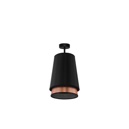 Duolla - Prisadený luster BELL SHINY 1xE27/15W/230V pr. 25 cm čierna/medená