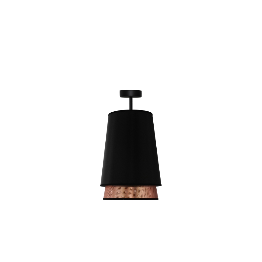 Duolla - Prisadený luster BELL SHINY 1xE27/15W/230V pr. 25 cm čierna/medená