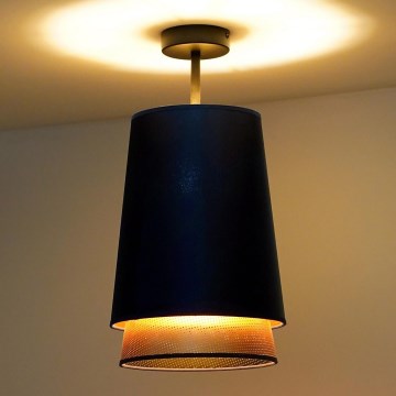 Duolla - Prisadený luster BELL SHINY 1xE27/15W/230V pr. 25 cm modrá/medená