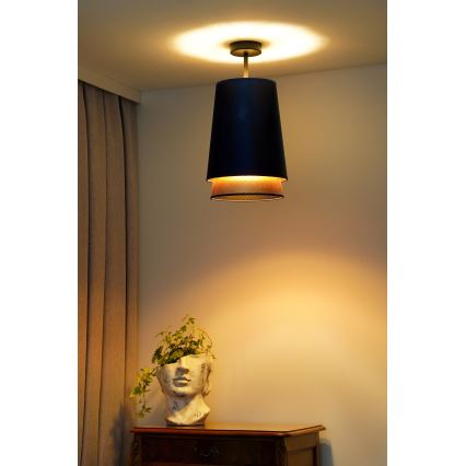 Duolla - Prisadený luster BELL SHINY 1xE27/15W/230V pr. 25 cm modrá/medená
