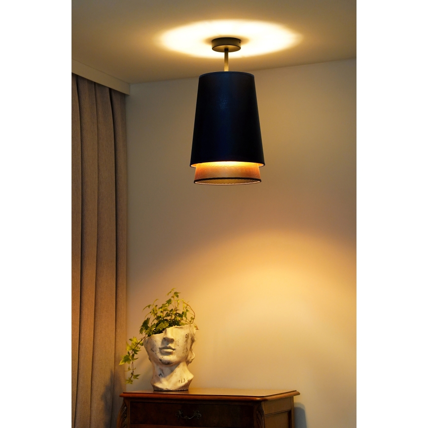 Duolla - Prisadený luster BELL SHINY 1xE27/15W/230V pr. 25 cm modrá/medená