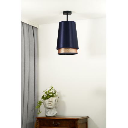 Duolla - Prisadený luster BELL SHINY 1xE27/15W/230V pr. 25 cm modrá/medená