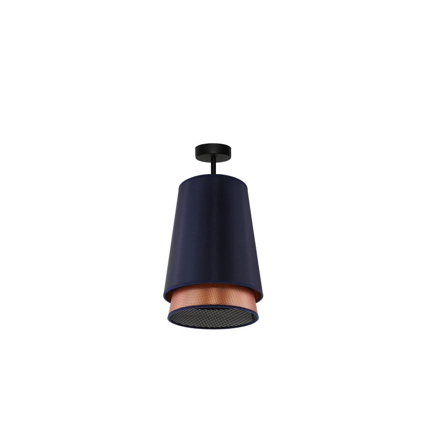 Duolla - Prisadený luster BELL SHINY 1xE27/15W/230V pr. 25 cm modrá/medená