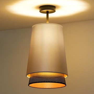 Duolla - Prisadený luster BELL SHINY 1xE27/15W/230V pr. 25 cm strieborná/čierna