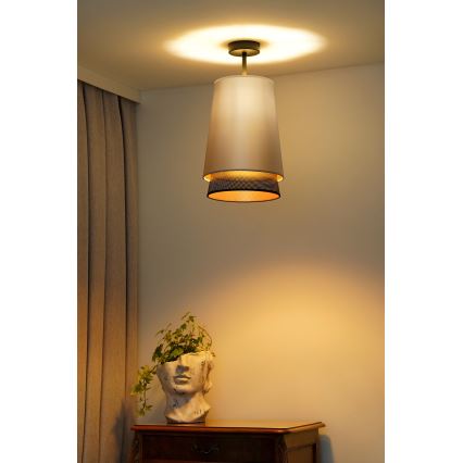Duolla - Prisadený luster BELL SHINY 1xE27/15W/230V pr. 25 cm strieborná/čierna