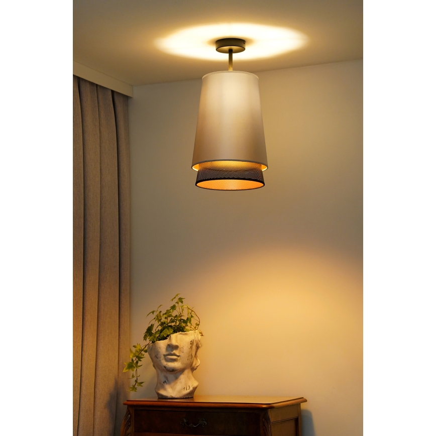 Duolla - Prisadený luster BELL SHINY 1xE27/15W/230V pr. 25 cm strieborná/čierna