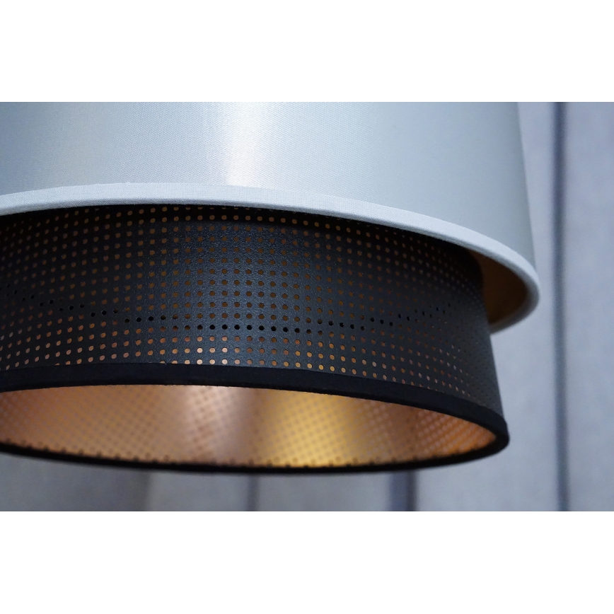 Duolla - Prisadený luster BELL SHINY 1xE27/15W/230V pr. 25 cm strieborná/čierna