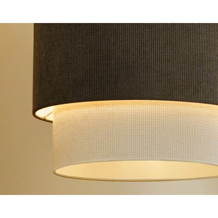 Duolla - Prisadený luster CORDUROY 1xE27/15W/230V pr. 40 cm hnedá/krémová