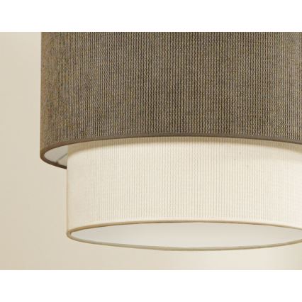 Duolla - Prisadený luster CORDUROY 1xE27/15W/230V pr. 40 cm hnedá/krémová