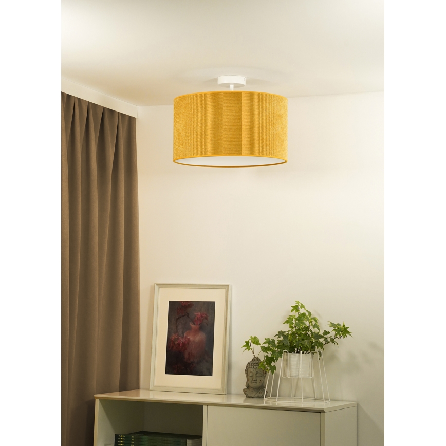 Duolla - Prisadený luster CORDUROY 1xE27/15W/230V pr. 40 cm žltá