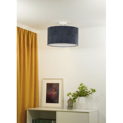 Duolla - Prisadený luster CORDUROY 1xE27/15W/230V tmavo pr. 40 cm modrá