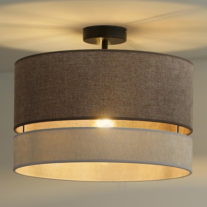 Duolla - Prisadený luster DOUBLE 1xE27/15W/230V pr. 40 cm hnedá/šedá