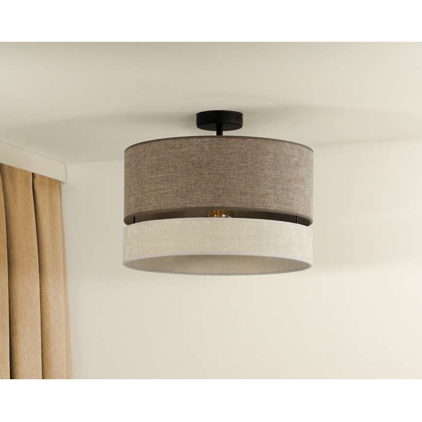 Duolla - Prisadený luster DOUBLE 1xE27/15W/230V pr. 40 cm hnedá/šedá