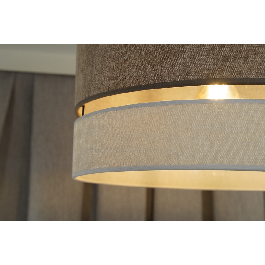 Duolla - Prisadený luster DOUBLE 1xE27/15W/230V pr. 40 cm hnedá/šedá