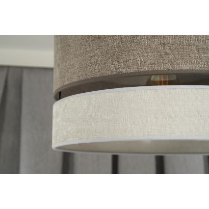 Duolla - Prisadený luster DOUBLE 1xE27/15W/230V pr. 40 cm hnedá/šedá