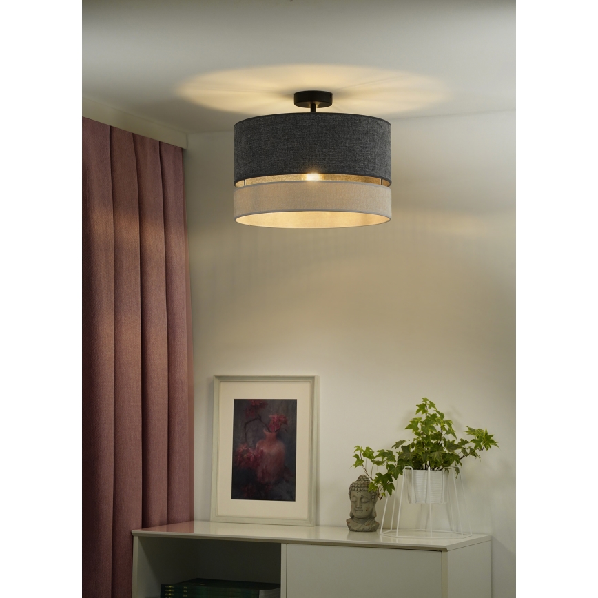 Duolla - Prisadený luster DOUBLE 1xE27/15W/230V pr. 40 cm šedá