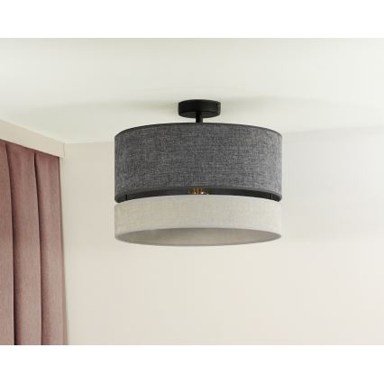 Duolla - Prisadený luster DOUBLE 1xE27/15W/230V pr. 40 cm šedá