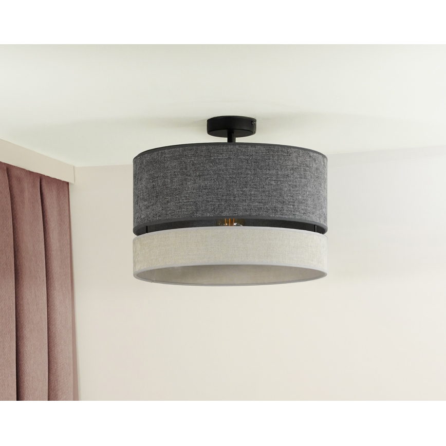 Duolla - Prisadený luster DOUBLE 1xE27/15W/230V pr. 40 cm šedá