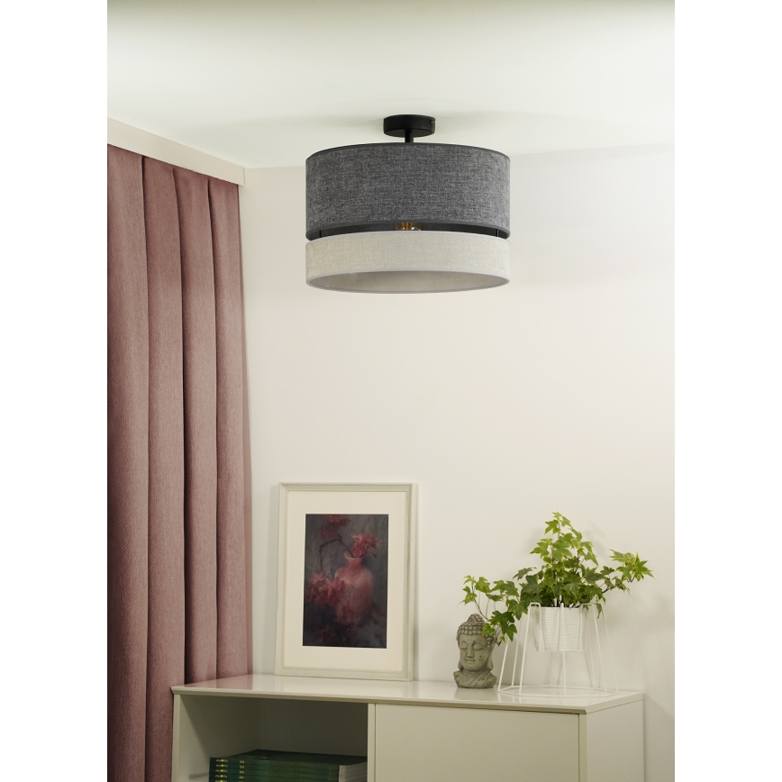 Duolla - Prisadený luster DOUBLE 1xE27/15W/230V pr. 40 cm šedá
