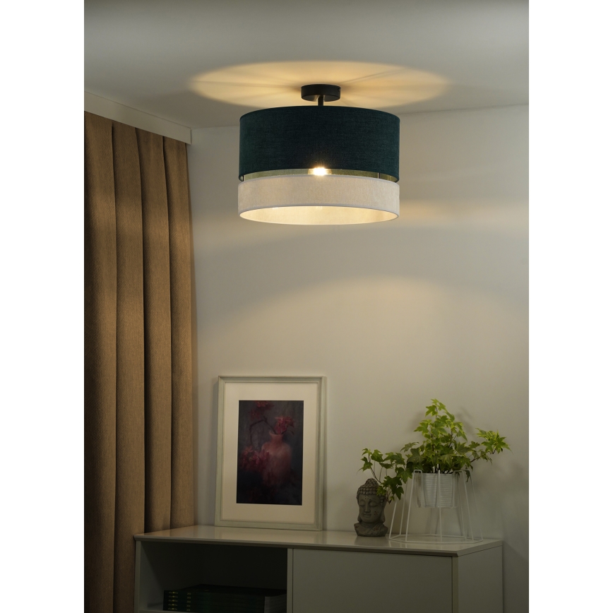 Duolla - Prisadený luster DOUBLE 1xE27/15W/230V pr. 40 cm zelená/šedá