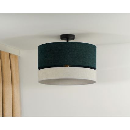 Duolla - Prisadený luster DOUBLE 1xE27/15W/230V pr. 40 cm zelená/šedá