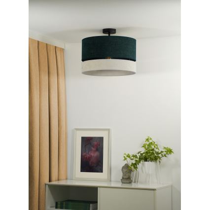 Duolla - Prisadený luster DOUBLE 1xE27/15W/230V pr. 40 cm zelená/šedá