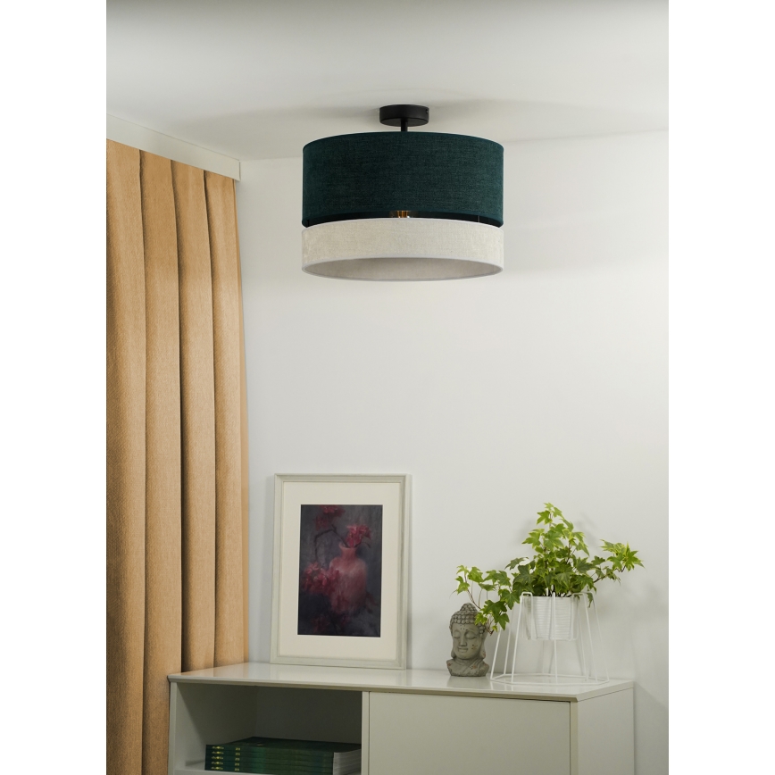 Duolla - Prisadený luster DOUBLE 1xE27/15W/230V pr. 40 cm zelená/šedá